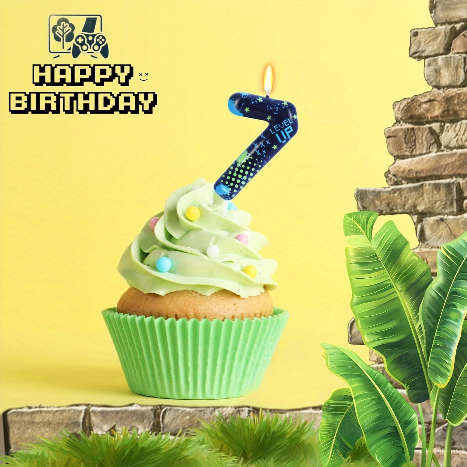 Blue Game Boy 0-9 Birthday Can - Supplies Of Candle recension och pris