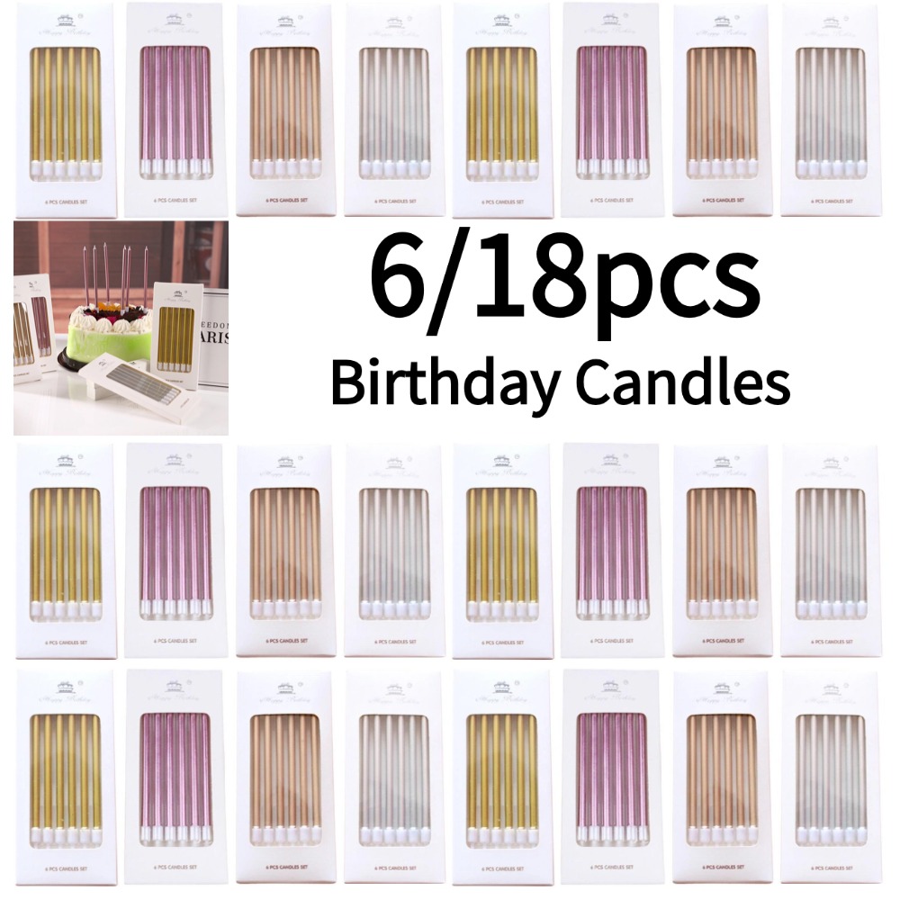 6/18pcs Metal Gold Silver Birt - Supplies Of Candle recension och pris
