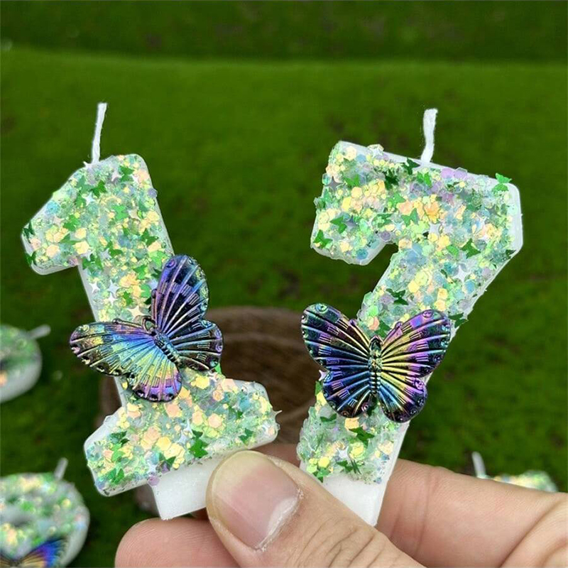1Pc Green Sequins Number 0-9 B - Supplies Of Candle recension och pris