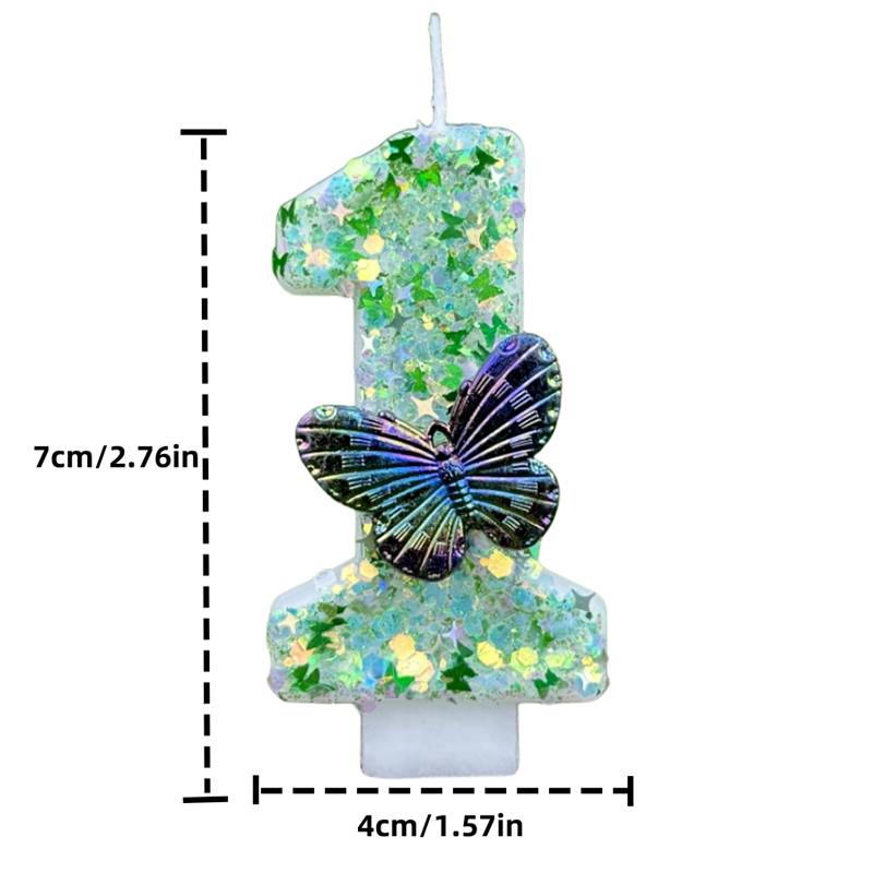 1Pc Green Sequins Number 0-9 B - Supplies Of Candle recension och pris