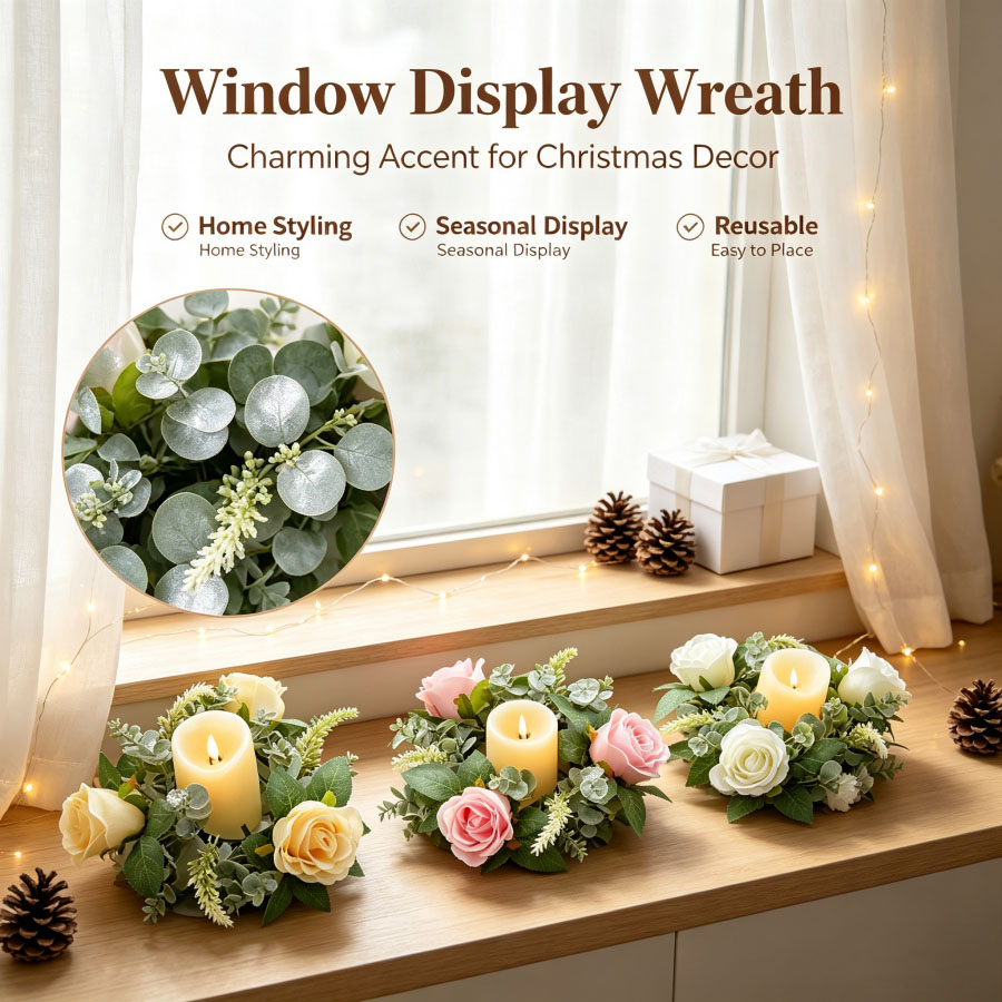 Artificial Rose Wreath Shaped  - Candle Quotes recension och pris