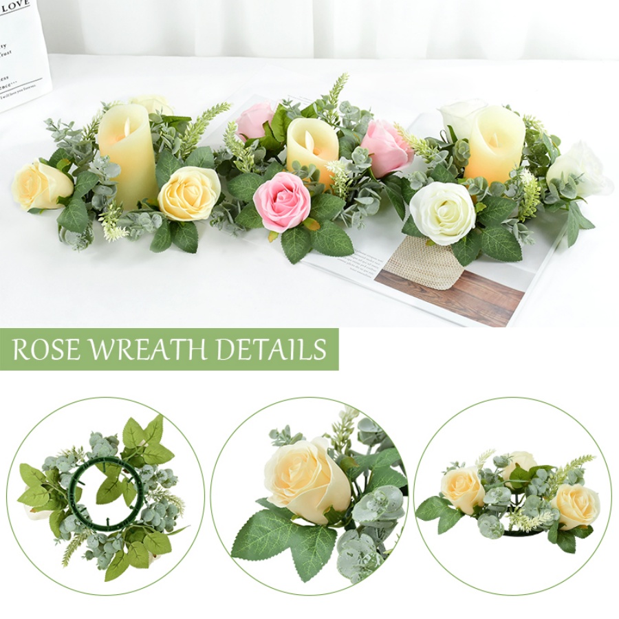 Artificial Rose Wreath Shaped  - Candle Quotes recension och pris