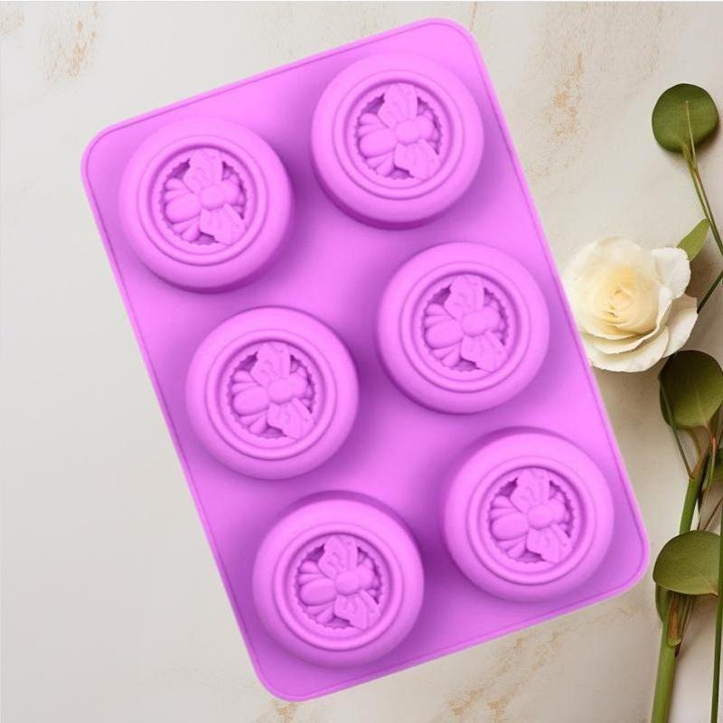 Bees Print Round 6 Cavity Sili - Candle Supplies For Business recension och pris