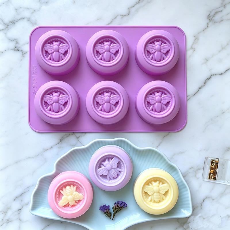 Bees Print Round 6 Cavity Sili - Candle Supplies For Business recension och pris